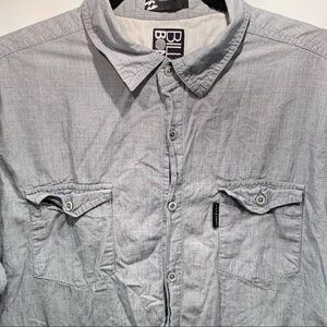 Billabong Shirt Size Large Gray Long Sleeve Button Front Men
